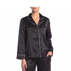 In Bloom Jonquil Polka Dot Pajama Set Black White Button Front NWT Loungewear